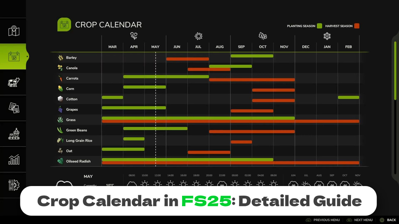 Crop Calendar in FS25: Detailed Guide